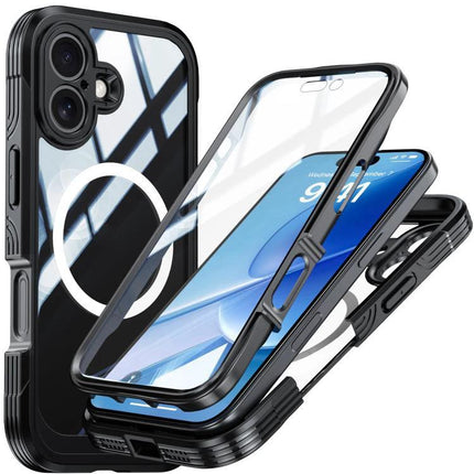 Life Rugged Case For Everyday Phone Protection - black hard armor phone case with built-in screen protector, drop and splash resistant