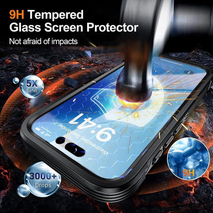 Life Rugged Case For Everyday Phone Protection with 9H tempered glass built-in screen protector, hard armor drop-resistant design