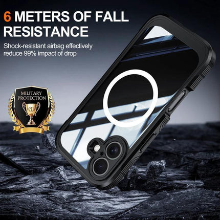 Life Rugged Case For Everyday Phone Protection showing rugged black armor case with built‑in screen protector and 6 meters drop resistance