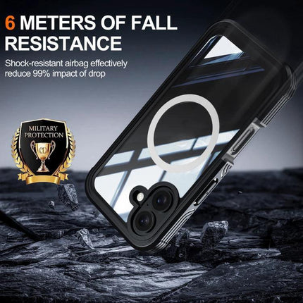 Life Rugged Case For Everyday Phone Protection showing rugged black case with built-in screen protector and 6 meters fall resistance