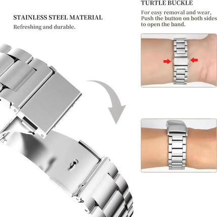 XDfind 12mm Metal Quick Release Watch Band, Three Beads