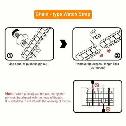 XDfind 12mm Metal Quick Release Watch Band, Three Beads