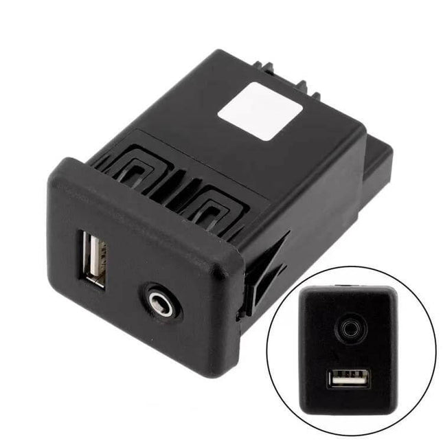 Car AUX and USB Socket Connector Switch for Chevrolet Cruze - black ABS replacement panel with USB port and 3.5mm AUX jack