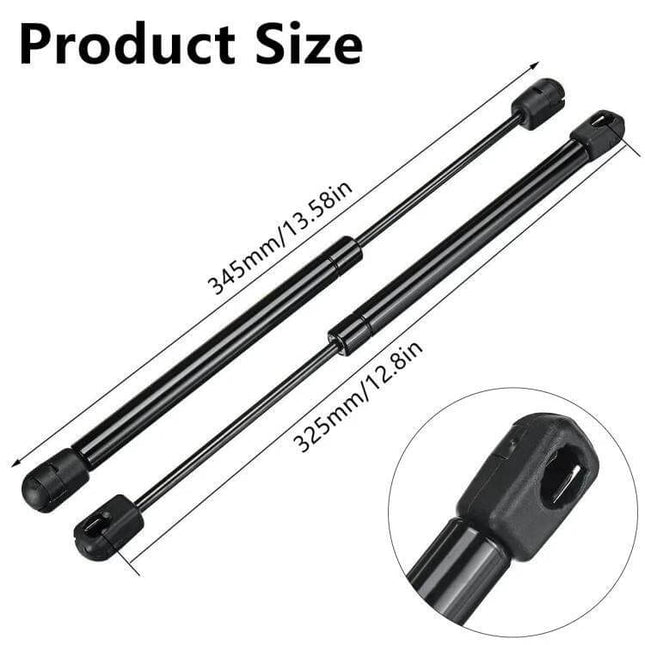 Canopy Rear Window Glass Support Struts 325mm Pair For Hilux - black metal gas struts for ARB canopy rear window, pair included, 325mm length