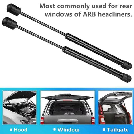 Canopy Rear Window Glass Support Struts 325mm Pair For Hilux - durable metal housing pair for ARB canopies, prevents rear window sag