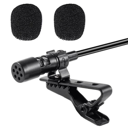Lavalier Microphone for Everyday Video Calls and Recordings - compact clip-on USB lapel mic with foam windscreens