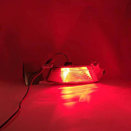 Left Rear Bumper Fog Light for Land Rover Evoque Vehicles - replacement left rear bumper fog light illuminated, rounded-edge design for improved visibility in fog