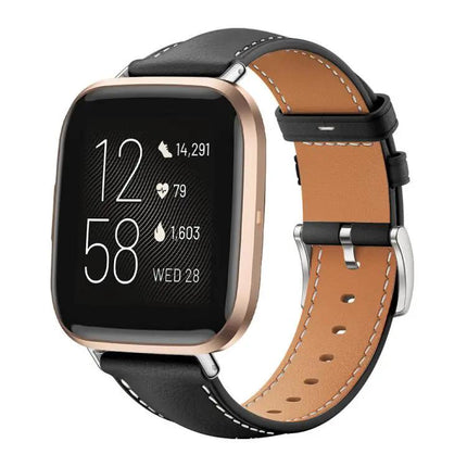 Xdfind Leather Watch Band for Fitbit Versa Series 20/22mm