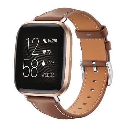 Xdfind Leather Watch Band for Fitbit Versa Series 20/22mm