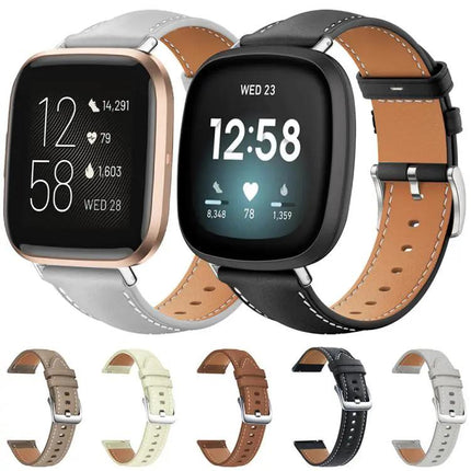 Xdfind Leather Watch Band for Fitbit Versa Series 20/22mm