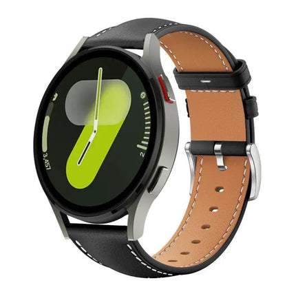 XDfind Black Fine Grain Leather Watch Band For Galaxy