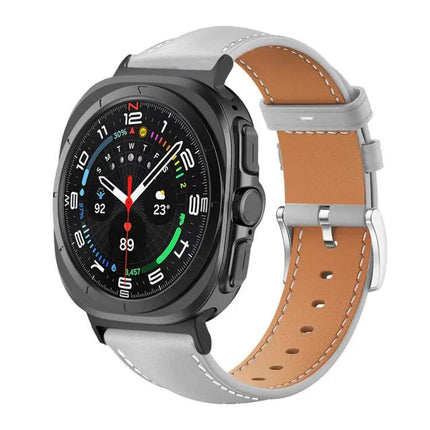 XDfind Black Fine Grain Leather Watch Band For Galaxy