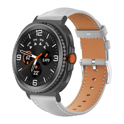 XDfind Black Fine Grain Leather Watch Band For Galaxy
