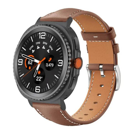 XDfind Black Fine Grain Leather Watch Band For Galaxy