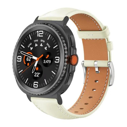 XDfind Black Fine Grain Leather Watch Band For Galaxy
