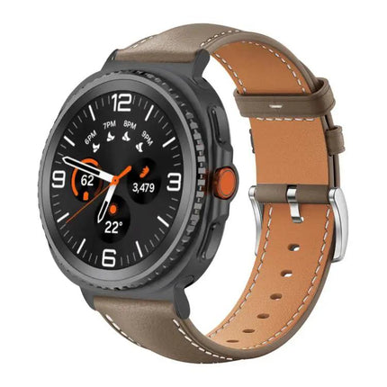 XDfind Black Fine Grain Leather Watch Band For Galaxy