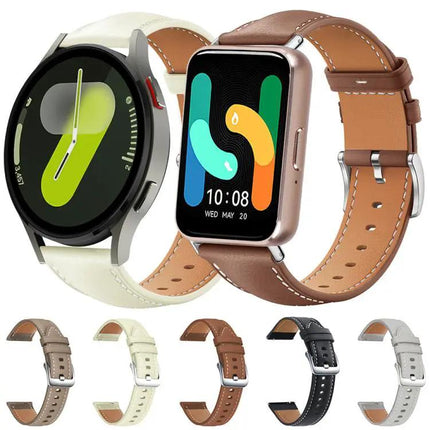 XDfind Black Fine Grain Leather Watch Band For Galaxy