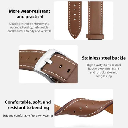 XDfind Black Fine Grain Leather Watch Band For Galaxy