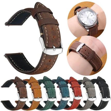XDfind 24mm Crazy Horse Leather Watch Band For Suunto