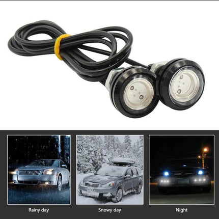 Hawkeye 23mm Motorcycle LED Light, Double Lens White compact weather-sealed twin LED module for motorcycle turn signal tail reversing or DRL