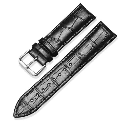 24mm Bamboo Texture Leather Watch Band Pin Buckle Suunto