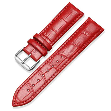 24mm Bamboo Texture Leather Watch Band Pin Buckle Suunto