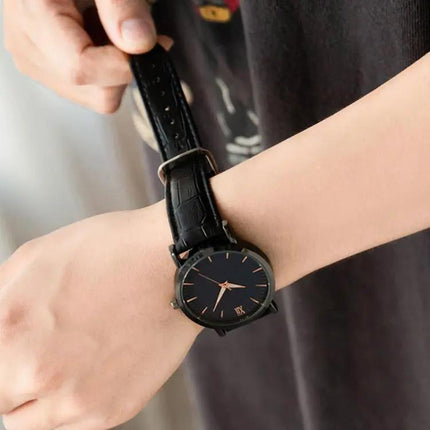 24mm Bamboo Texture Leather Watch Band Pin Buckle Suunto