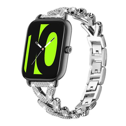 Xdfind 20mm Twist Diamond Metal Watch Band Strap Universal