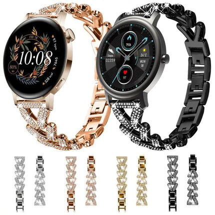 Xdfind 20mm Twist Diamond Metal Watch Band Strap Universal