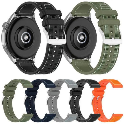 Xdfind Hybrid Nylon Silicone Watch Band 20mm/22mm Adjustable