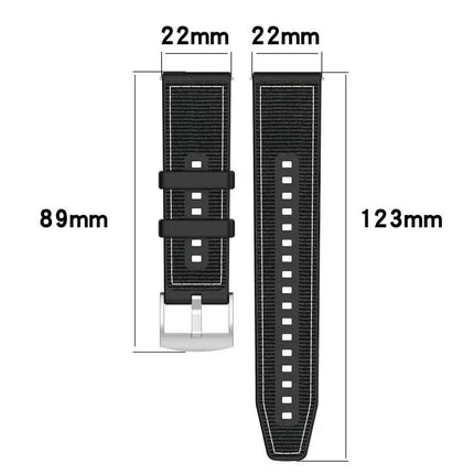 Xdfind Hybrid Nylon Silicone Watch Band 20mm/22mm Adjustable