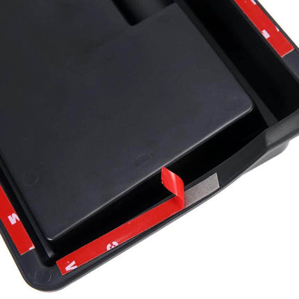 Dashboard Storage Box For Suzuki Jimny Keeps Essentials Handy - close-up of black dashboard organizer with red adhesive strip