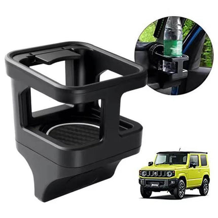 Car Air Outlet Water Cup Holder Accessory For Jimny - black ABS cup holder fits Jimny JB74/JB64 air outlet, anti-slip pad, no drilling installation