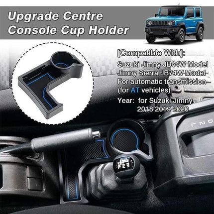 Suzuki Jimny Central Console Storage Box With Anti-Slip Mats - compact organizer fits JB64/JB74 front cabin, cup holder and tray, non-toxic molded fit