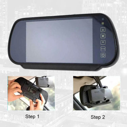 7-Inch Display Car Reversing Camera Monitor Kit for Vehicles clip-on rearview mirror monitor with waterproof camera for easy installation and parking assistance