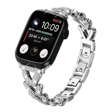 Small Twist Diamond Metal Watch Band For Apple Watch 38-49mm