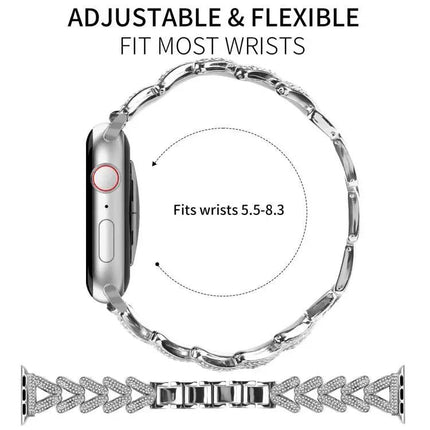 Small Twist Diamond Metal Watch Band For Apple Watch 38-49mm