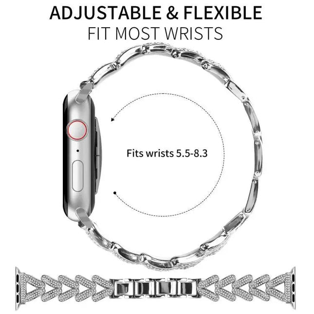 Small Twist Diamond Metal Watch Band For Apple Watch 38-49mm | Syndmart