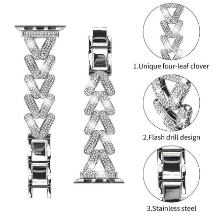 Small Twist Diamond Metal Watch Band For Apple Watch 38-49mm