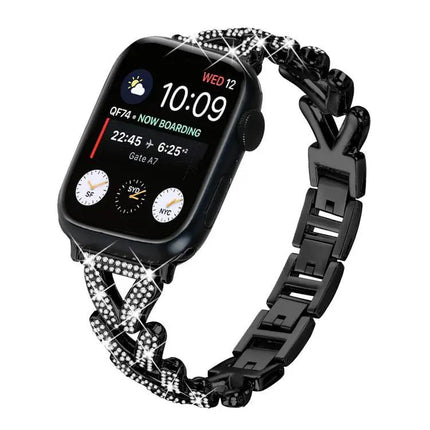 Small Twist Diamond Metal Watch Band For Apple Watch 38-49mm
