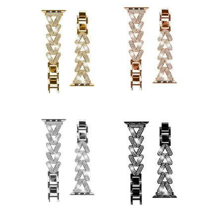 Small Twist Diamond Metal Watch Band For Apple Watch 38-49mm