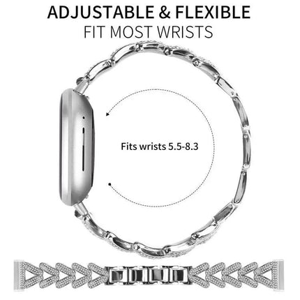 20mm Twist Diamond Metal Band For Fitbit Versa4/3/Sense