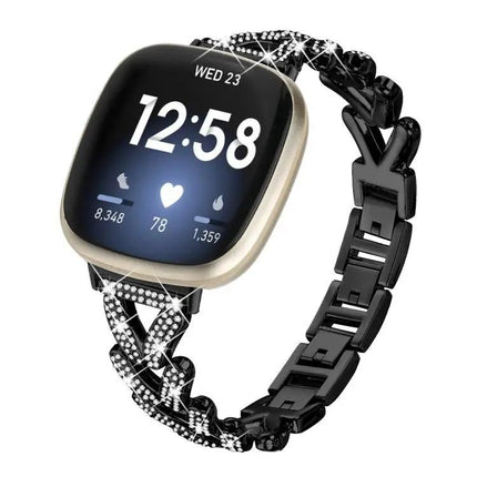 20mm Twist Diamond Metal Band For Fitbit Versa4/3/Sense