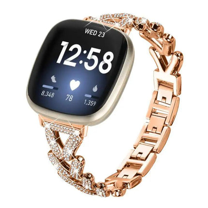 20mm Twist Diamond Metal Band For Fitbit Versa4/3/Sense