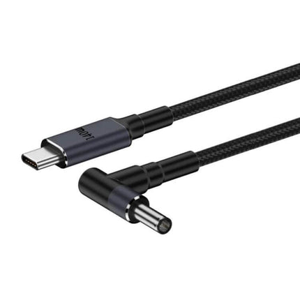Durable 1.8 Meter Type-C to DC Laptop Charging Cable with multiple DC tips, 140W fast charging, braided travel-friendly design