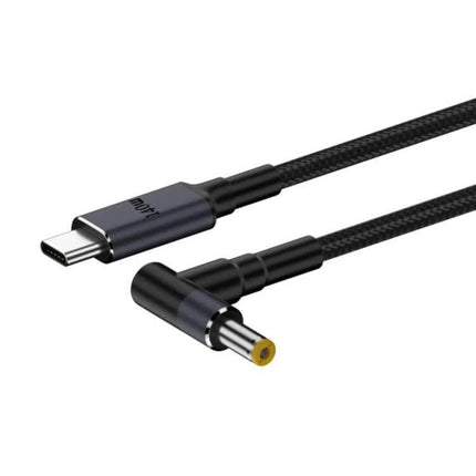 Durable 1.8 Meter Type-C to DC Laptop Charging Cable with multiple DC tips, 140W fast charging, braided travel-ready cord