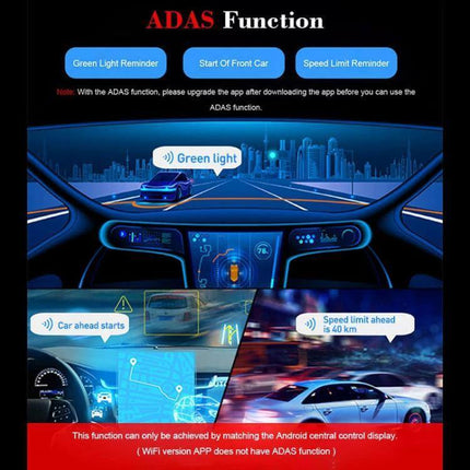 Hidden Dash Cam for Secure Nighttime Driving Recordings mounted discreetly showing ADAS alerts and dashboard view