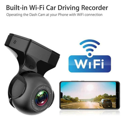 Hidden Dash Cam for Secure Nighttime Driving Recordings discreet WiFi-mounted camera showing phone live view and road footage