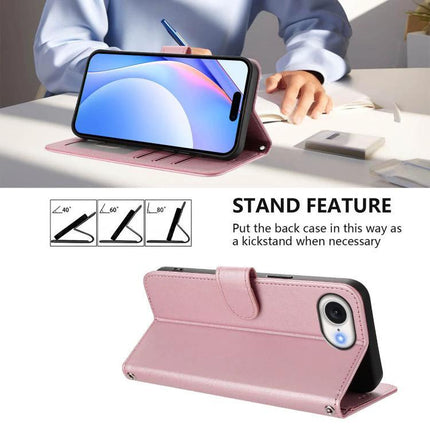 Litter Panda Leather Phone Case For Daily Essentials Carry slim PU leather wallet case with 3 card slots and kickstand in pink