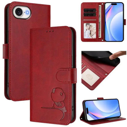 Litter Panda Leather Phone Case For Daily Essentials Carry